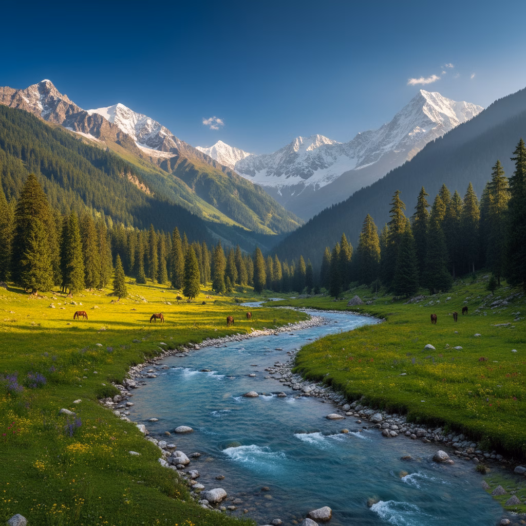 Betaab Valley scenic view – breathtaking places in Kashmir to visit