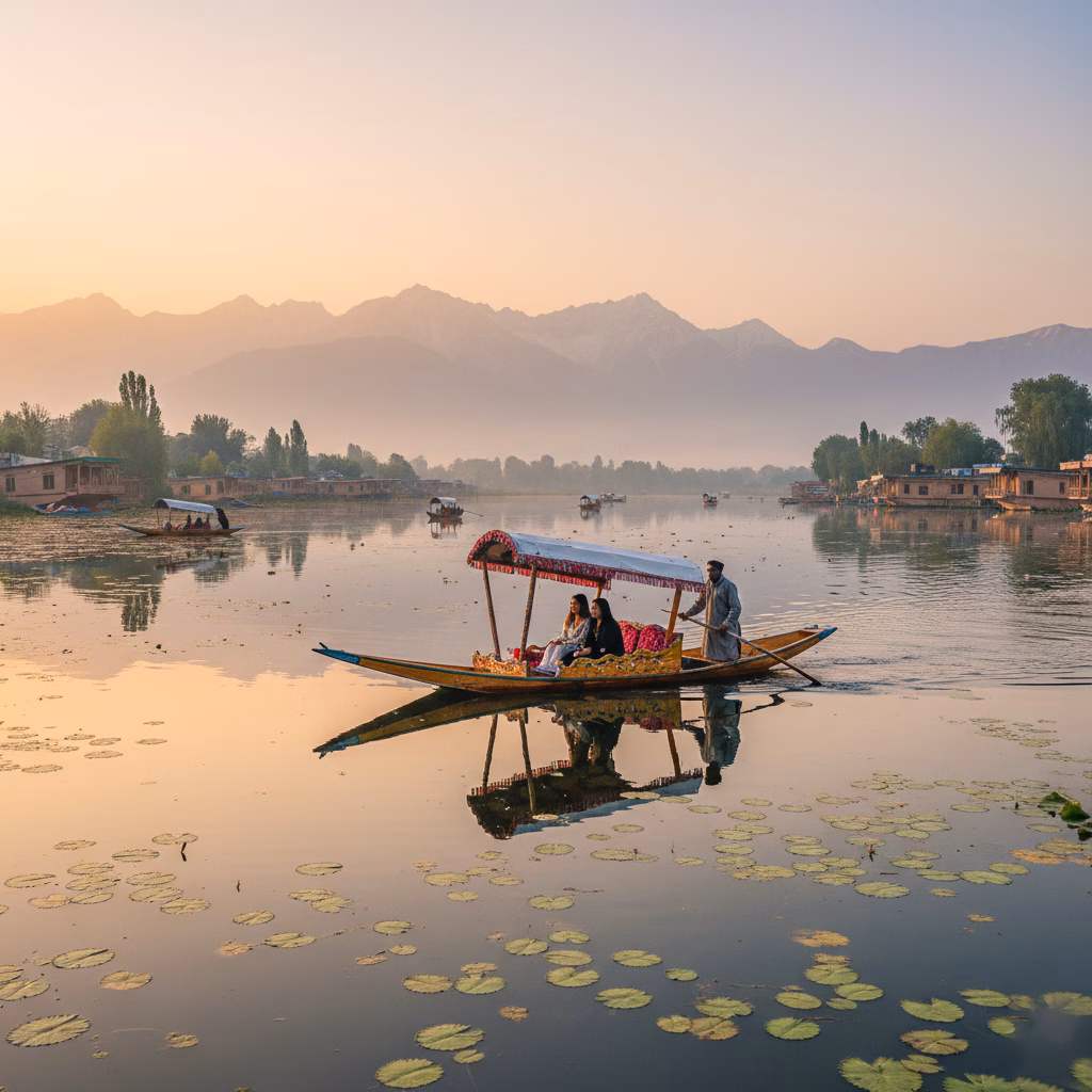 Shikara on Dal Lake Srinagar – breathtaking places in Kashmir to visit