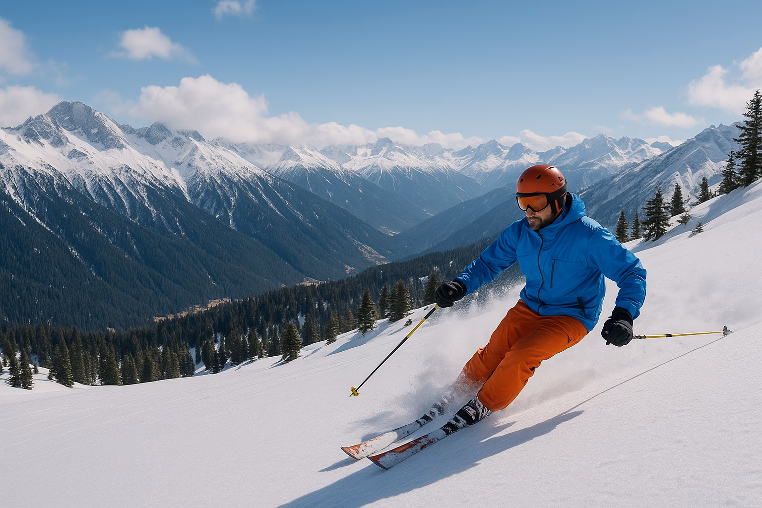 Skiing in Gulmarg beyond gondola at Apharwat Peak slopes
