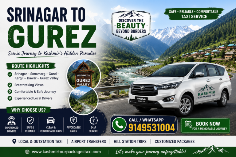 Srinagar to Gurez Taxi Service – Book at ₹6,000 | 125 km via Razdan Pass