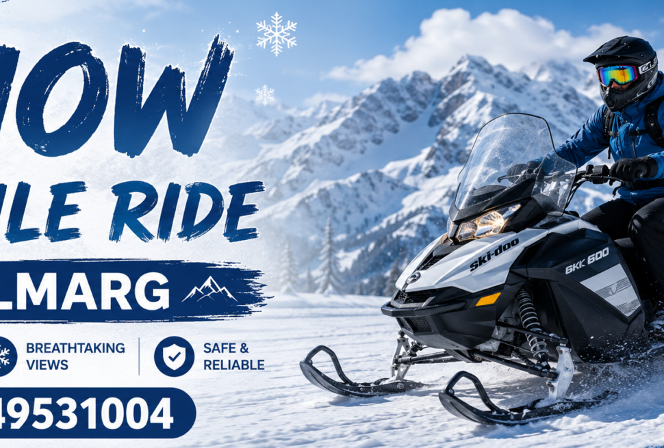 snow mobile ride Gulmarg
